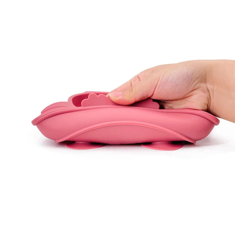 Assiette à compartiment hiboux silicone