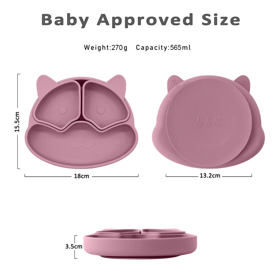 Assiette silicone Chat à compartiments