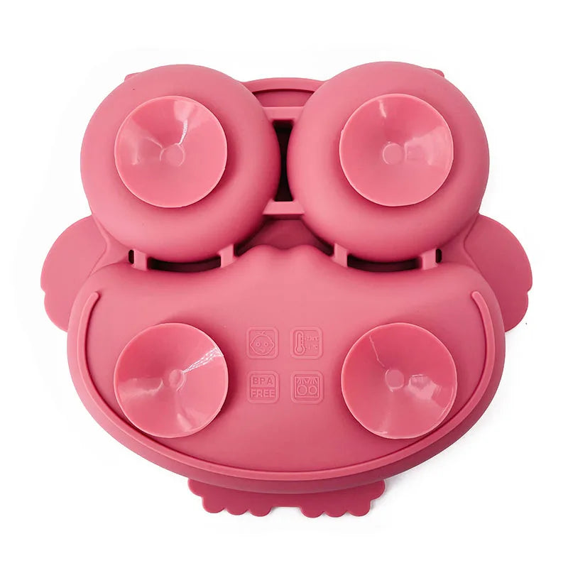 Assiette à compartiment hiboux silicone