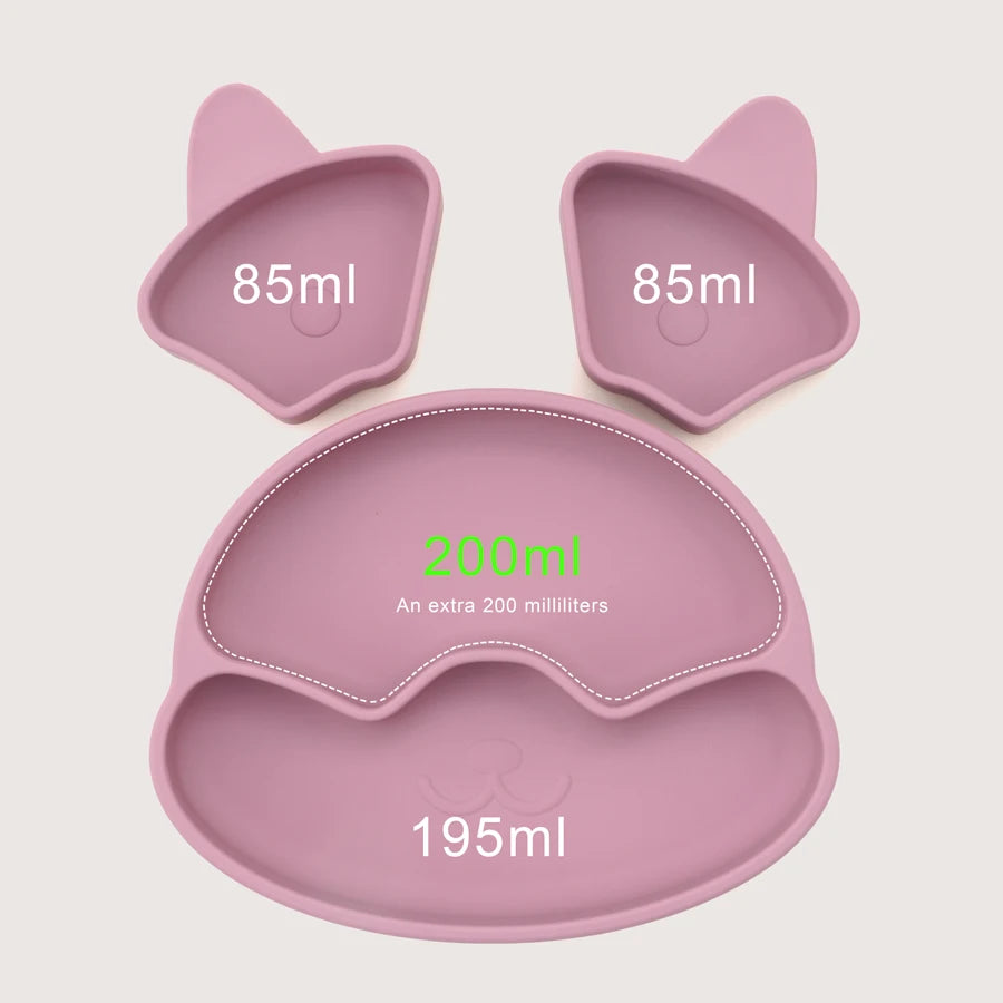 Assiette silicone Chat à compartiments